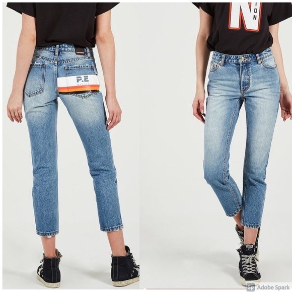P.E Nation The Colonial Jean Mid-Rise Cropped Denim Jeans Size 27 - Picture 1 of 16